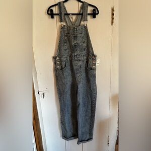 Free People “Ziggy” Cotton Denim overalls size large BNWT